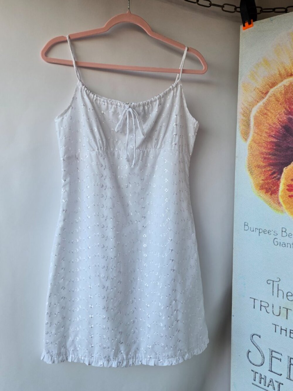 Anchor Blue Vintage-Style White Embroidered Baby Doll Dress Milkmaid Large - Picture 2 of 8